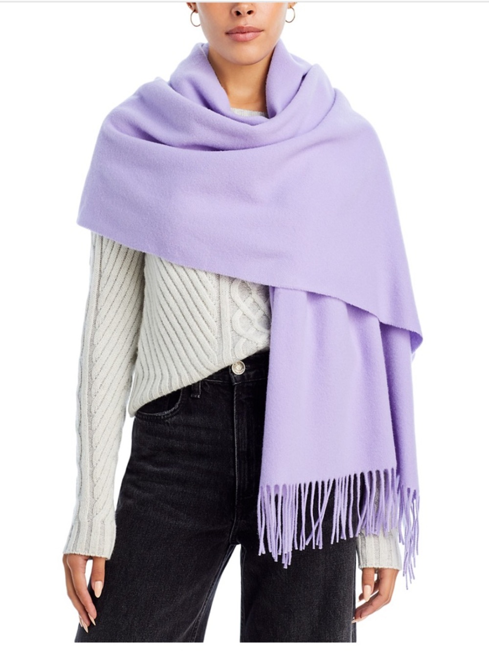 RAG & BONE
Addison Wool Scarf 
Lavender Fringe Wool-Blend Wrap Scarf